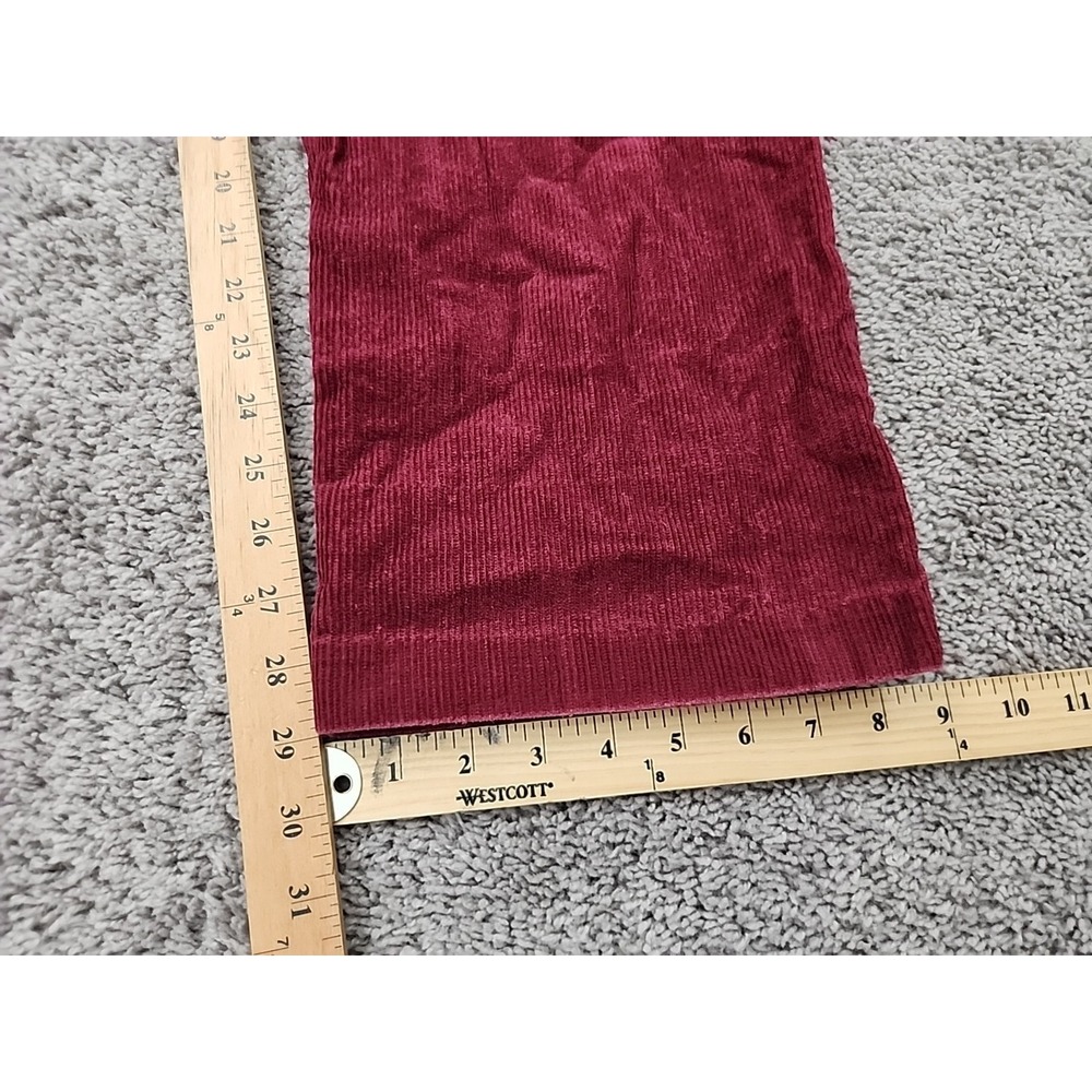 Tommy Hilfiger Pants Womens 10 Burgundy Mid Rise Corduroy Straight Leg Classic - Picture 7 of 8